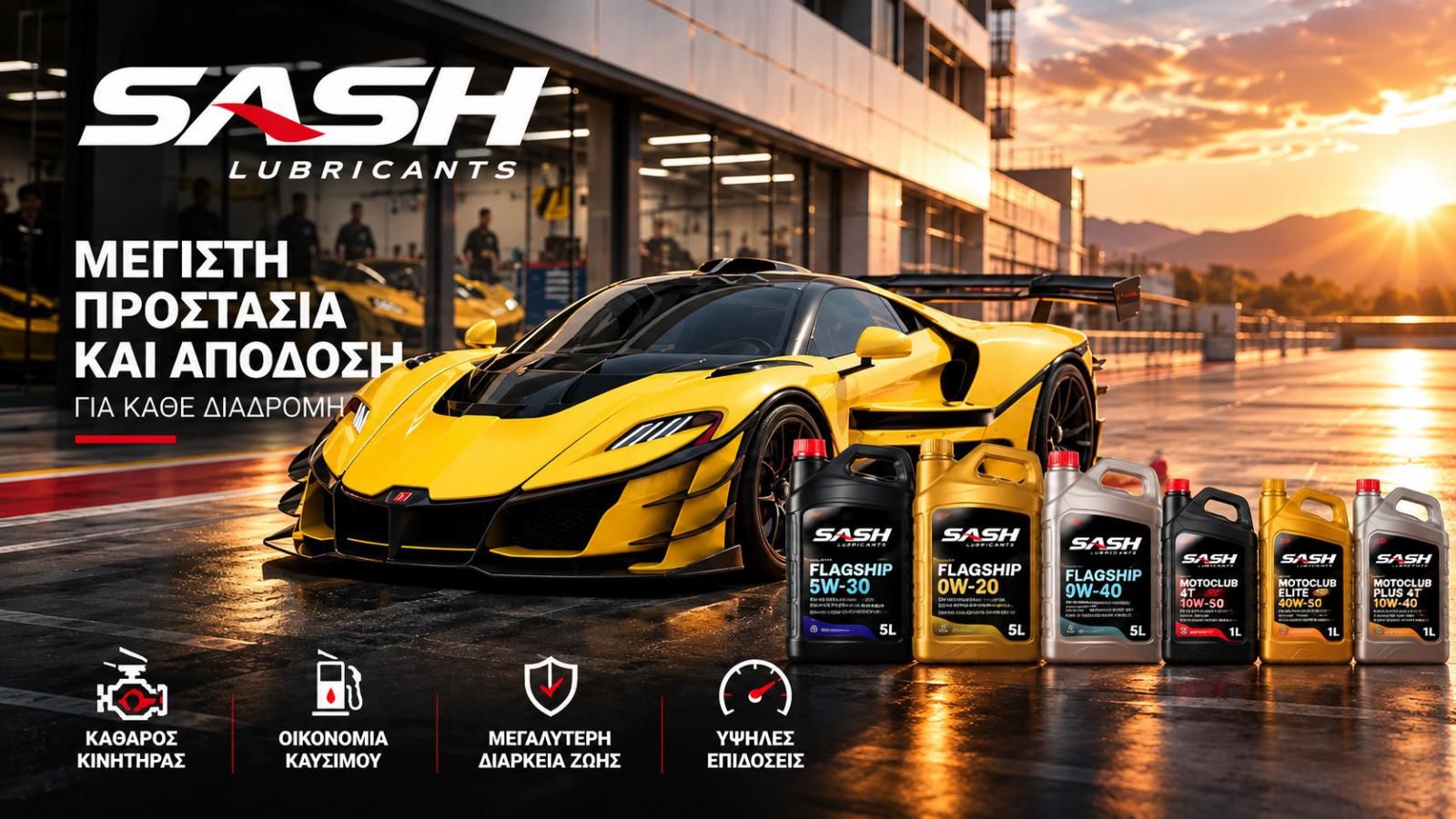 SASH Lubricants τα καλύτερα Λιπαντικά Αυτοκινήτων, Φορτηγών & Moto